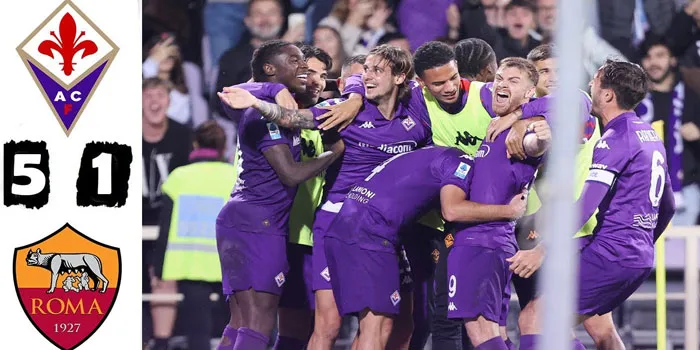 Liga Italia - Fiorentina Pesta Gol Kegawang AS Roma 5-1